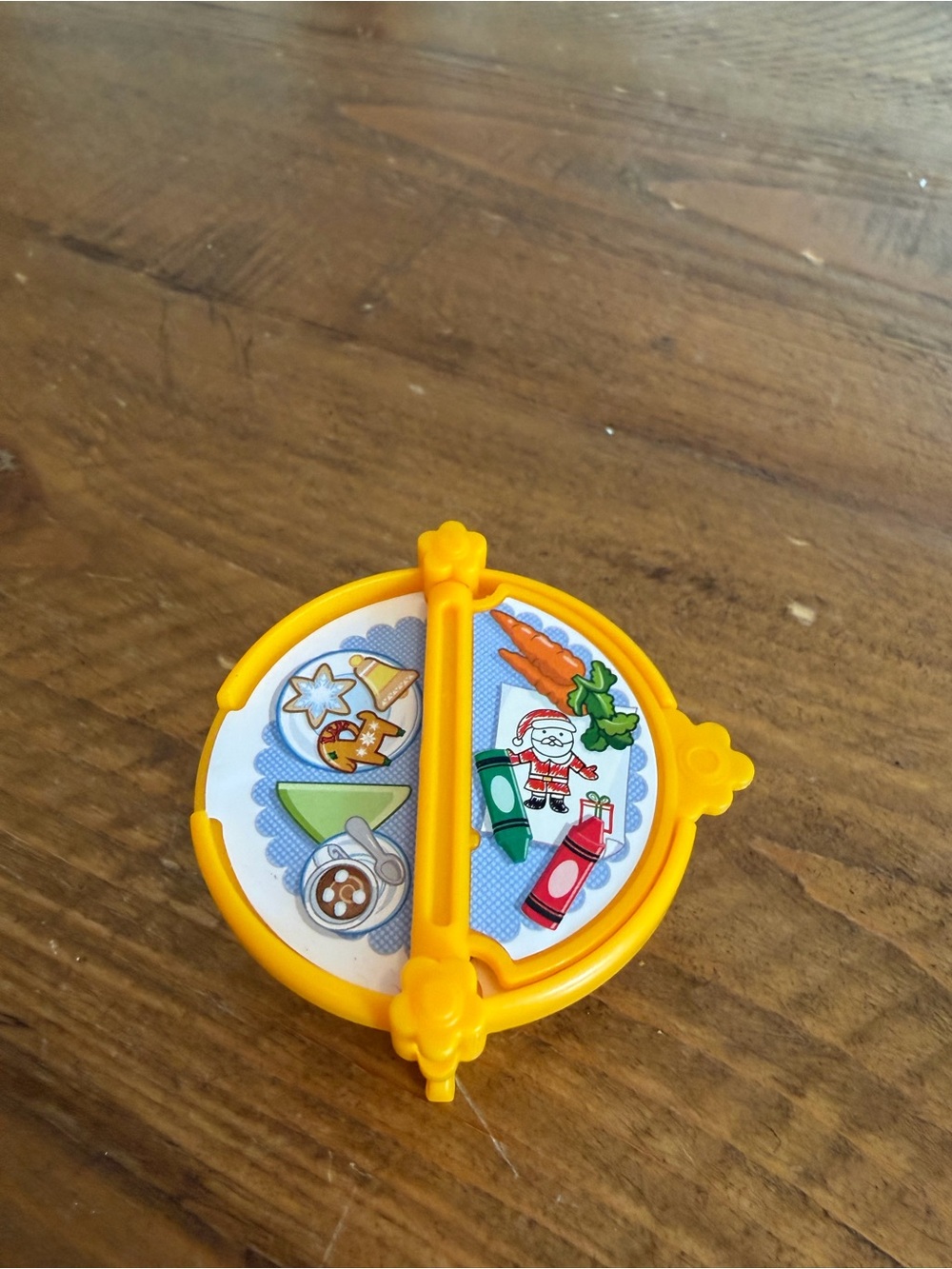 Fisher Price Little People Yellow Christmas Flip Snack Food Art Table as is